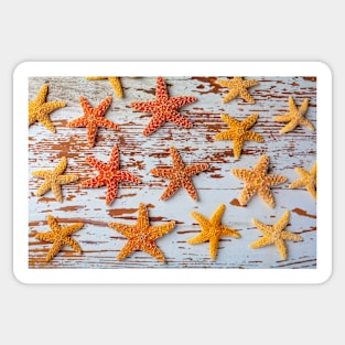 Starfish On Weathered Board Sticker